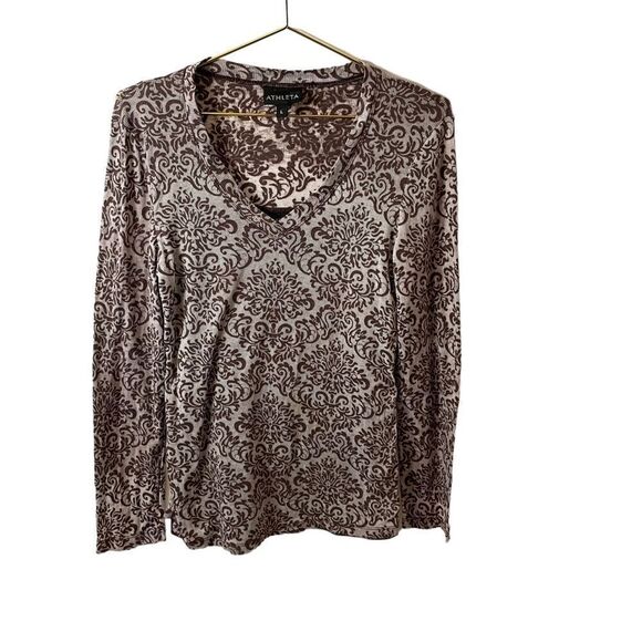 Athleta Burnout Long Sleeve Tee Top With Built in Tank Size Large - Picture 1 of 12